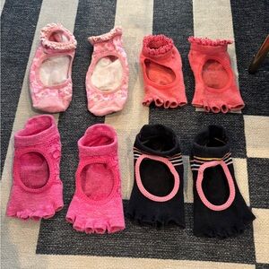 Set of Colorful Toe Grip Socks